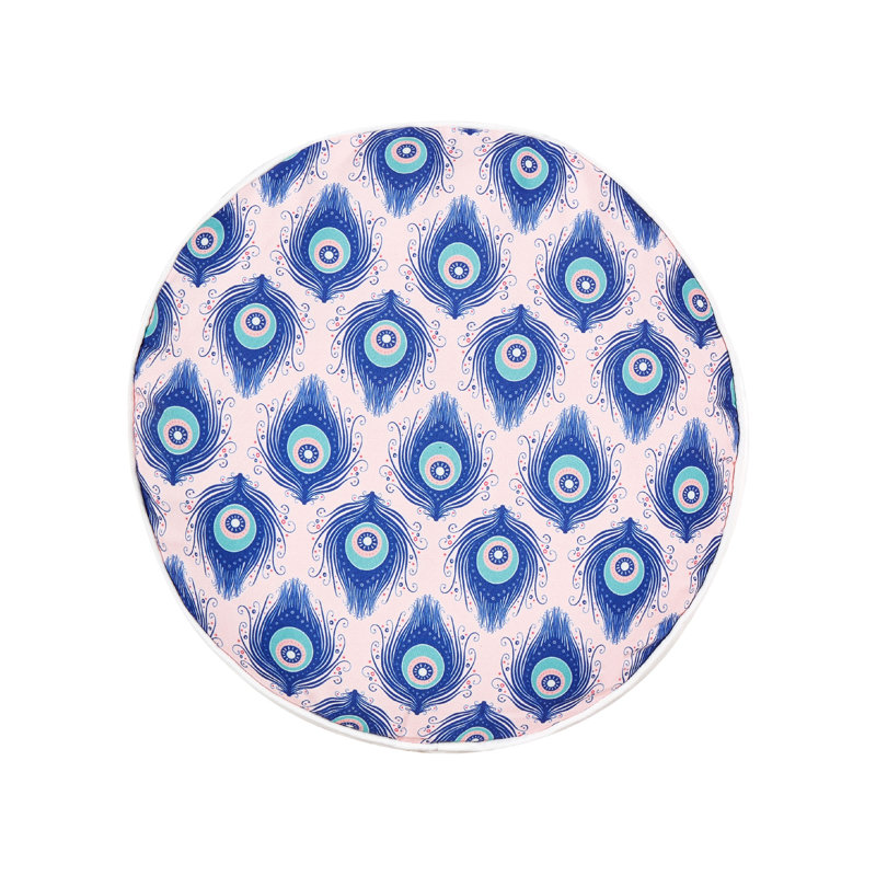 CERIANA Indoor / Outdoor Ikat Circular Throw Cushion With Filling