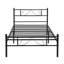 Classic Metal Bed Frame with Decorative Headboard & Footboard-1949914834-1949914839