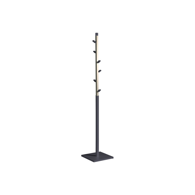 Belgica Freestanding 6 - Hook Coat Rack, Jet Black