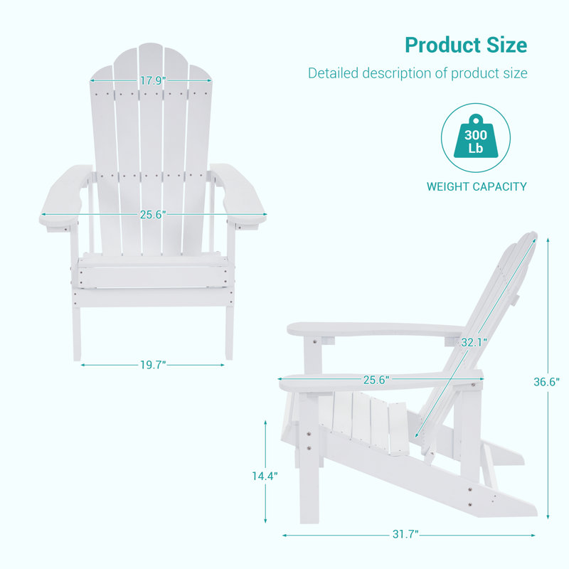 Chaise Adirondack en plastique Harb, Blanc