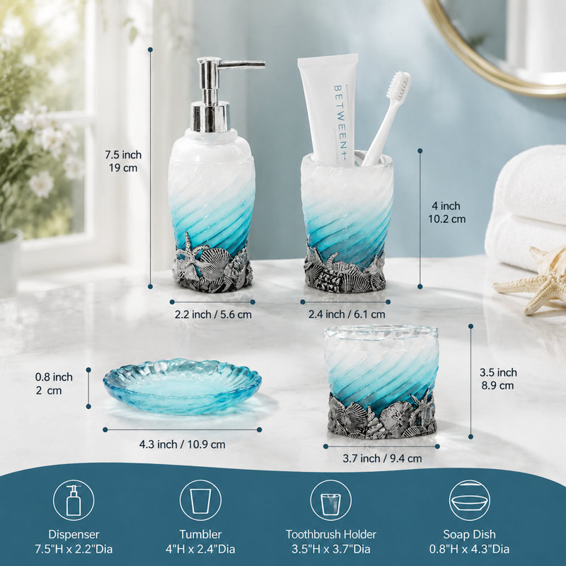 5 PCS Bath Ensemble Set