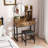 Makeup Vanity with LED Lights&3 Color and Power Outlet Makeup Vanity Table with 2 big Drawers with Sturdy Metal Leg and Metal Chair ,Dressing Table for Bedroom Dressing Room (brown)-1843602093