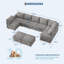 Canapé modulaire gris à 9 places Cloud, canapé modulaire en L avec repose-pieds, chenille douce et grand rangement-1492595857
