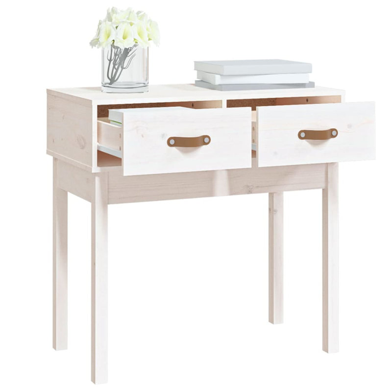 Kaeli Solid Wood Console Table, 75 cm H x 76.5 cm W x 40 cm  D, White