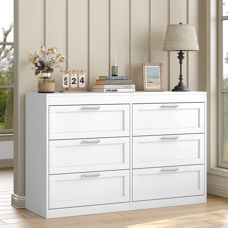 Modern 6-Drawer Dresser,42.5"W Bedroom Dresser for Living Room,Bedroom, White