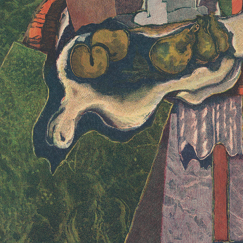 Still Life With Fruit Bowl On A Table Print by After Georges Braque