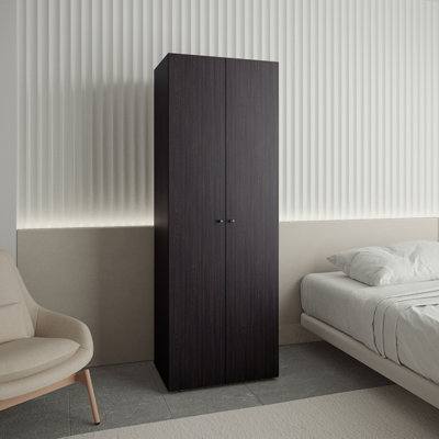 Home 2 Doors Closet System Armoire, Hanging Rod And Storage Shelf, Modern Armoire For Bedroom Organization Storage by Ebern Designs