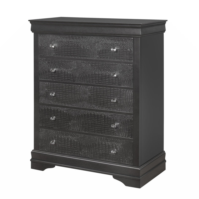 Commode en métal, Gris métallisé