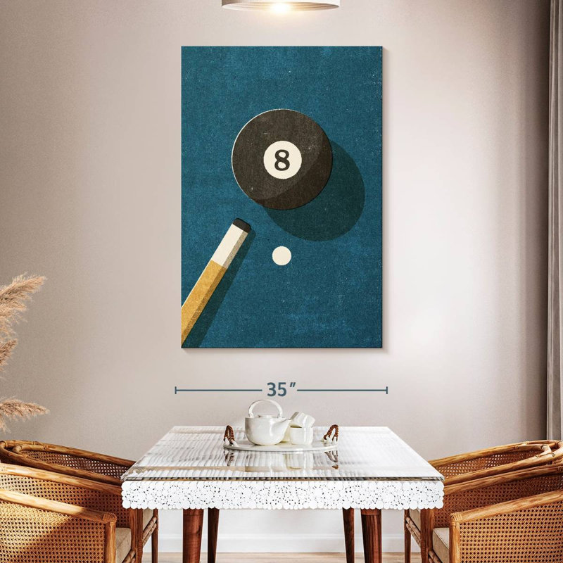 Senne Billiards Ball 8, 51" H x 34" W