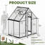 Polycarbonate Greenhouse, Large Walk-in Garden Greenhouse with Lockable Door-124605287