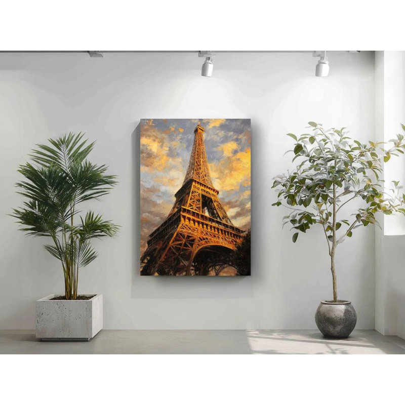 Impressionniste sur toile, Tour Eiffel impressionniste, H 30 po x l 20 po