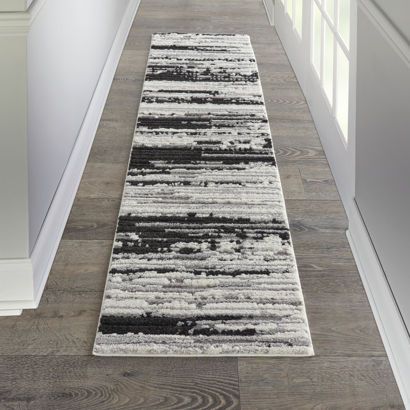 Tapis ivoire Amberly, Tapis de couloir 2 pi 2 po x 7 pi 6 po