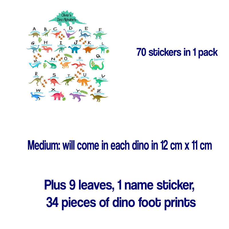Dinosaur Alphabet Wall Sticker, Yes