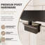 Porte de douche pivotante demi-cadre l 38 à 42 po x H 71 po en noir mat avec verre trempé-123417619-108624642