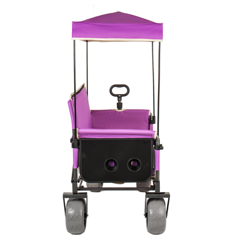Chariot utilitaire 3-en-1 pliable avec banquette mauve