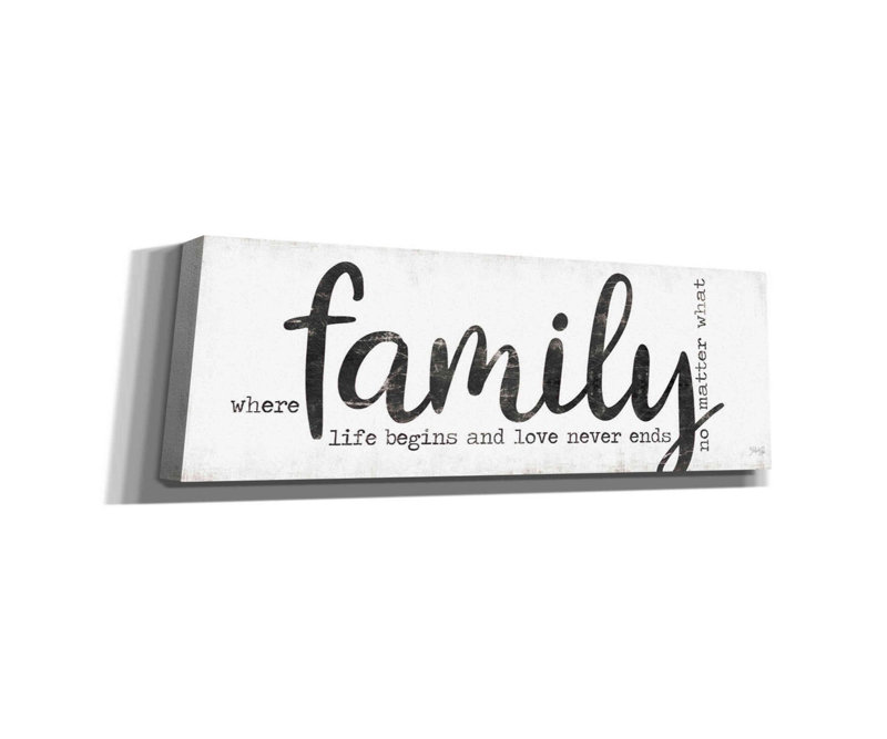 «Family Where Life Begins» par Marla Rae, art mural sur toile, H 12 po x l 36 po x P 1,5 po