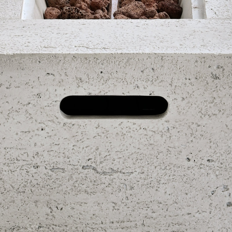 Foyer d'extérieur rectangulaire au propane 40000 BTU, Beige+Grey