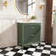 Ensemble de meuble-lavabo autoportant vert 30 po entièrement assemblé avec structure en bois massif et plateau en marbre d'ingénierie-2046707090-2046708332