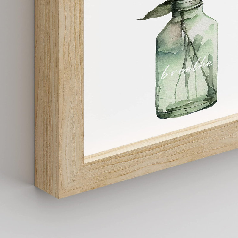 Plant In Bottle " IDEA4WALL Framed Pastel Forest Leaf Glass Vase Wall Art, Set Of 4 Nature Wilderness Wall Decor Prints, Botanical Floral Wall Decor For Living Room, Bedroom " 4 - Pieces