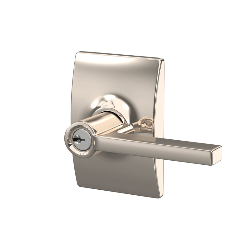 Latitude Keyed Door Lever, Bright Nickel, Yes
