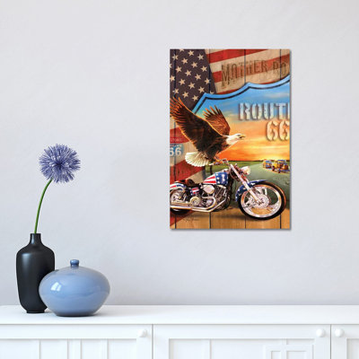 Patriotic Eagle 1 Piece Wrapped Canvas Wall Art