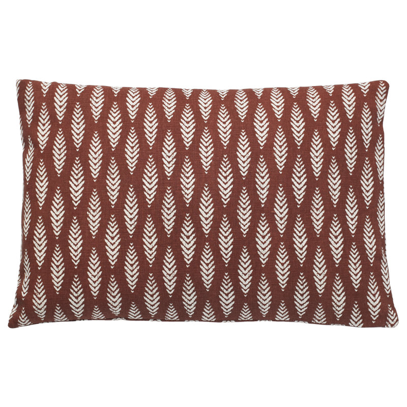 Housse et insert de coussin rectangulaire Oakland, Brun, 14 po x 36 po