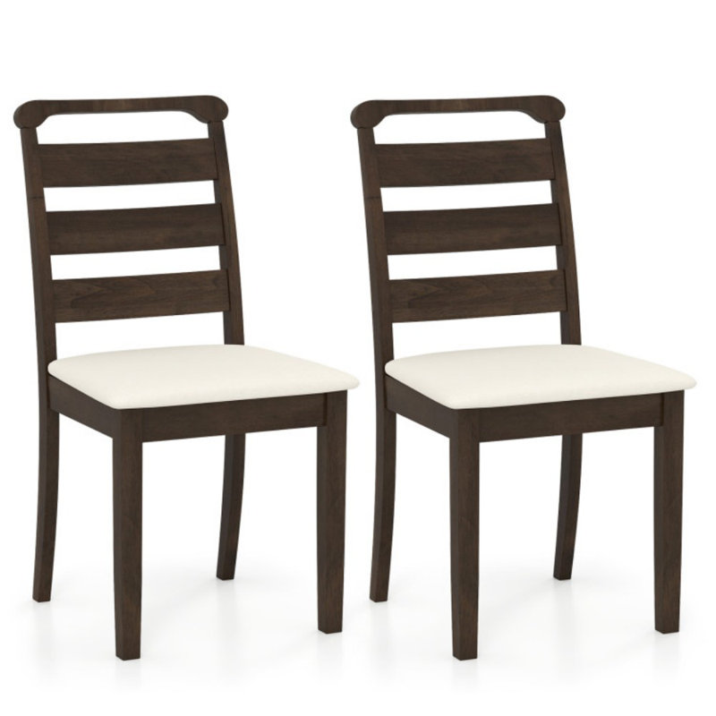 Ensemble de 2 chaises en polyester rembourrées en bois