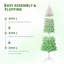 Sapin de Noël crayon floqué de 2,3 m (7,5 pi) préilluminé avec lumières DEL et support en métal