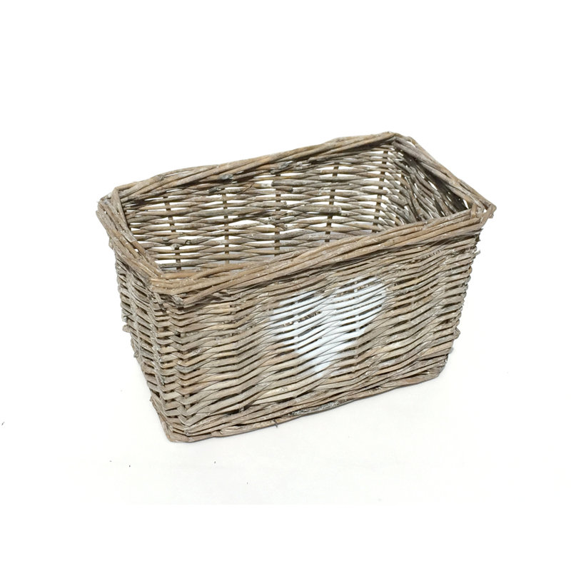 Brambly Cottage Wicker Decorative Basket, 14 x 25 x 14, White