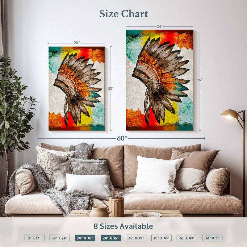 Lelar Native American Headwear, 36" H x 24" W