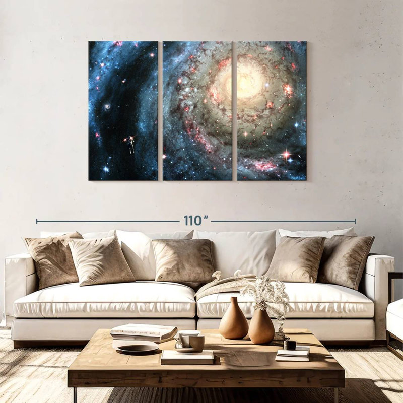 Oberle astronaute et galaxie, H 48 po x l 74 po