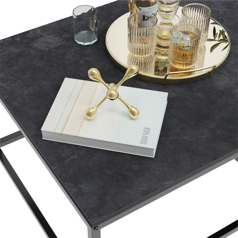 Stone Top Nesting Coffee Table, Black