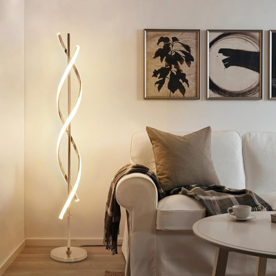 Lampe sur pied 40W à DEL avec télécommande et éclairage à intensité variable - doré