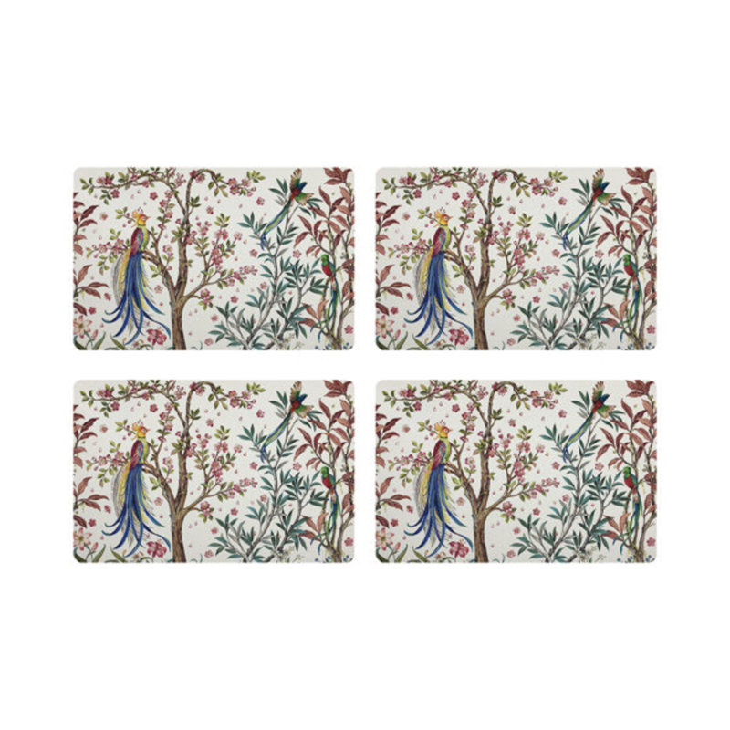 Resplendent Quesal Prism Pebble 17.5" Vinyl Placemat, White