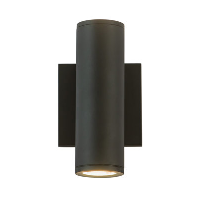 Nordic 8-in (2-in Dia.) Black LED Exterior Wall