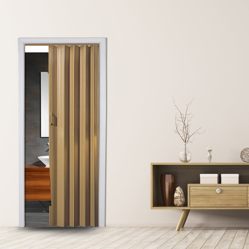Porte accordéon en PVC / vinyle, Chêne, 48 po x 80 po