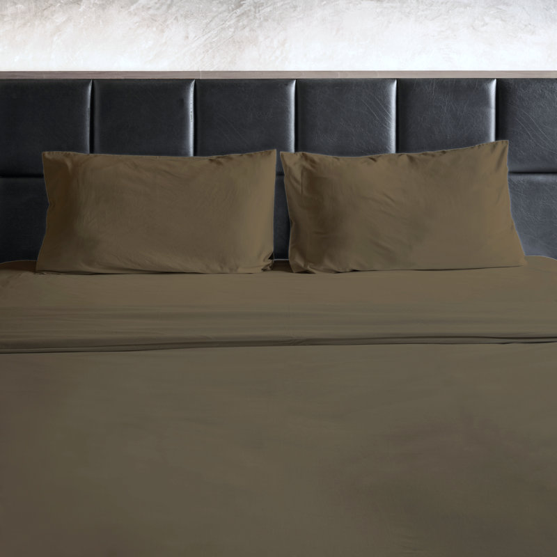 Ensemble de draps en micro-fibre, Ensemble de draps pour grand lit + un drap-housse , Taupe