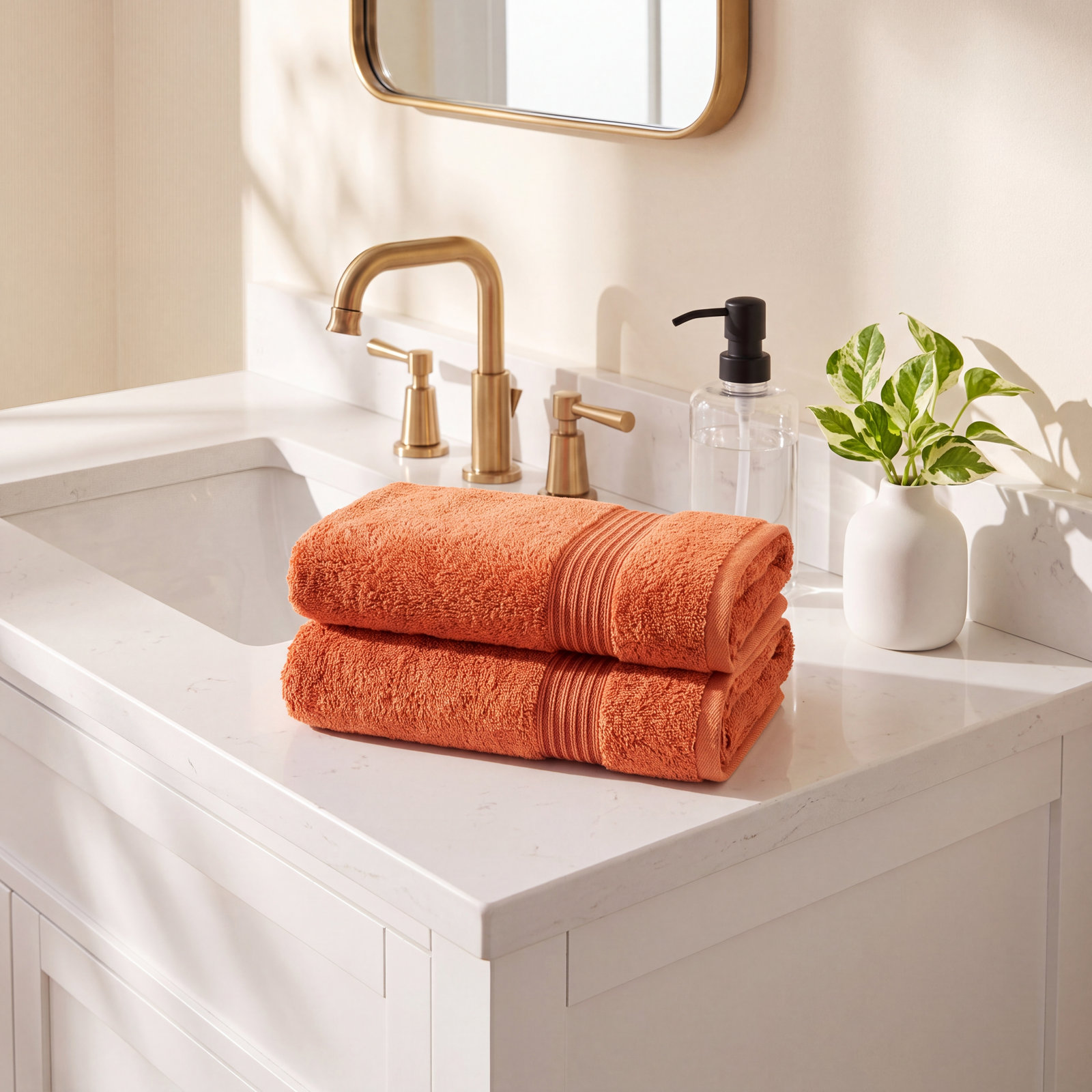 Oleg Egyptian Cotton Bath Sheet Set, Bath Towels - 2 Pack, Copper