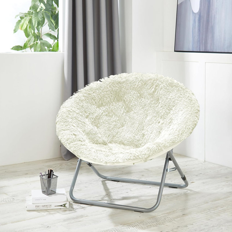 Larson 30" W Papasan Chair, White