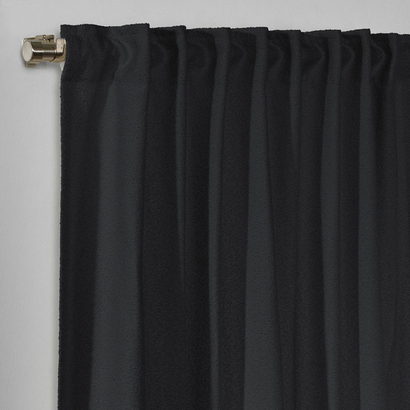 Extra Long & Extra Wide Polyester Decorative Curtain Single Panel, Anthracite, 52" W x 132" L
