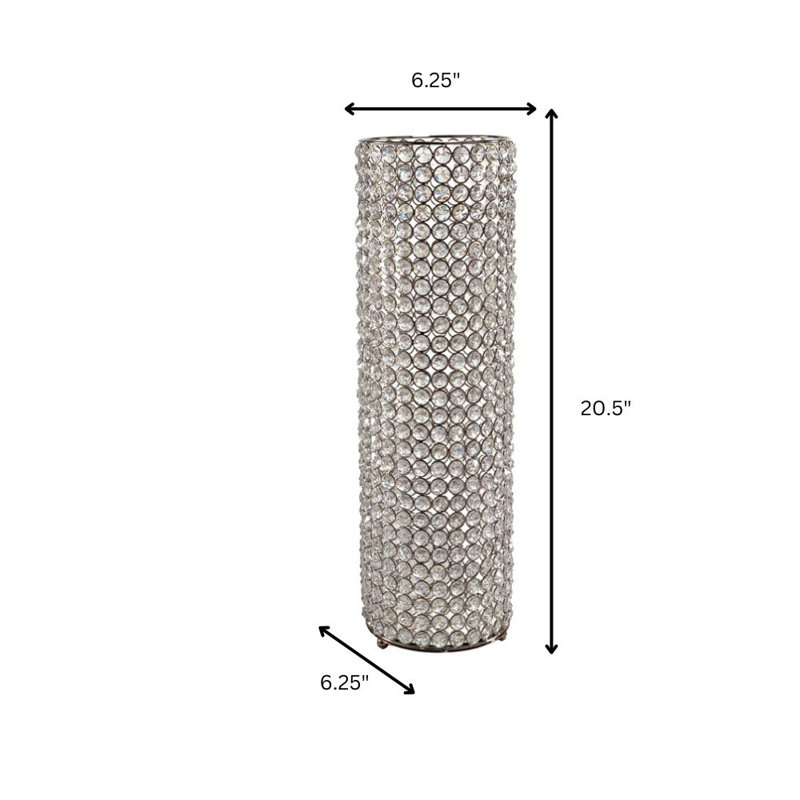 Tubo Lg Cristal Cylinder Vase, overall height- 20.5"