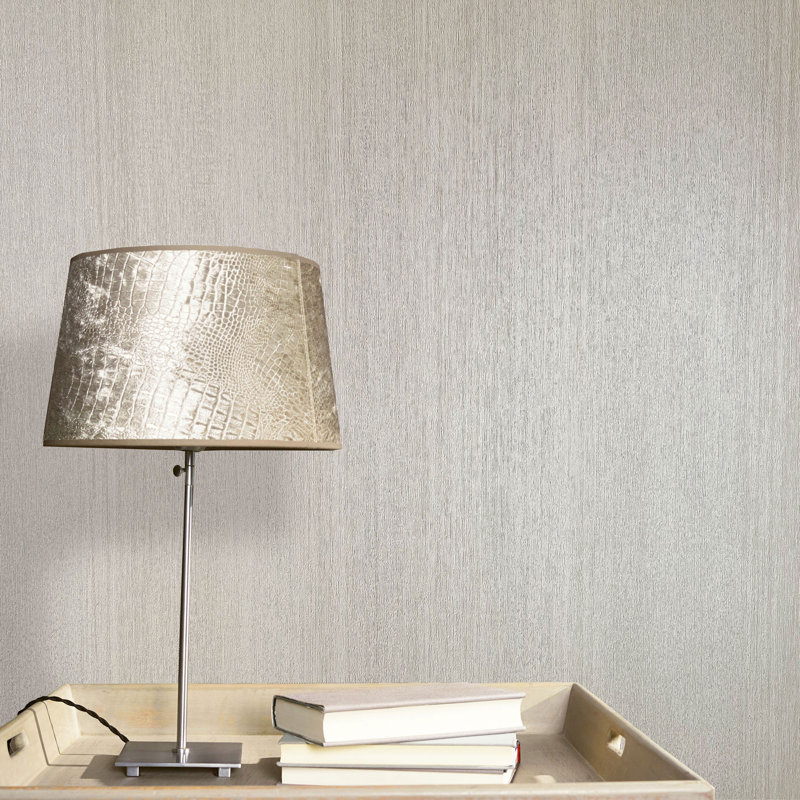 Delahni 10.05m x 53cm Textured Matte Wallpaper Roll, Light Grey