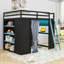 Lit mezzanine double en bois avec poste de travail intégré, garde-robe et éclairage personnalisable-1916126182