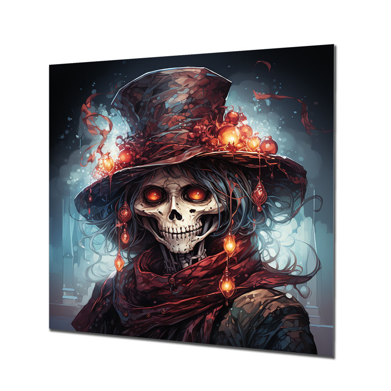 Nightmare Before Christmas Graveyard III - Skull Fashion Metal Wall Art, 16'' H x 16'' W x 1'' D