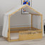 Lit plateforme avec baldaquin, barrières de sécurité et porte d'entrée pour les chambres d'enfants-82321688-82321690