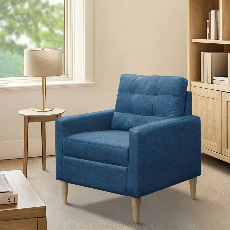 Fauteuil d'appoint rembourré, Polyester bleu