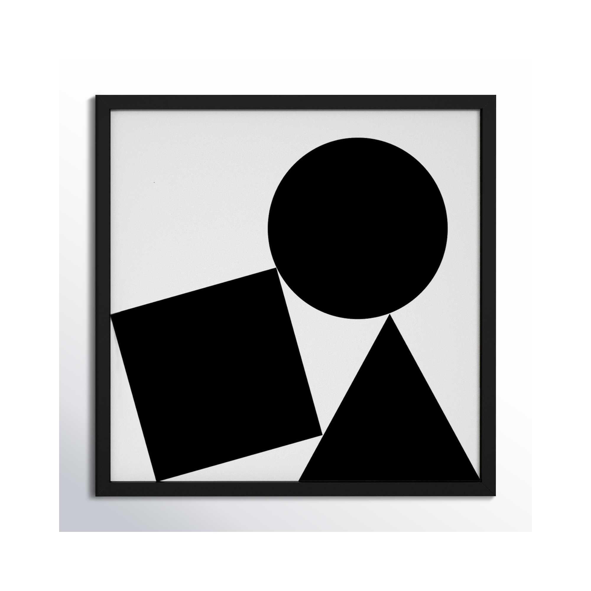 Shapes Stack, 16" H x 16" W, Black Framed