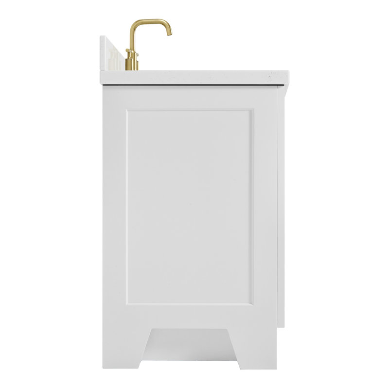 37 IN.  Single Bathroom Vanity, White, Rectangular, Left