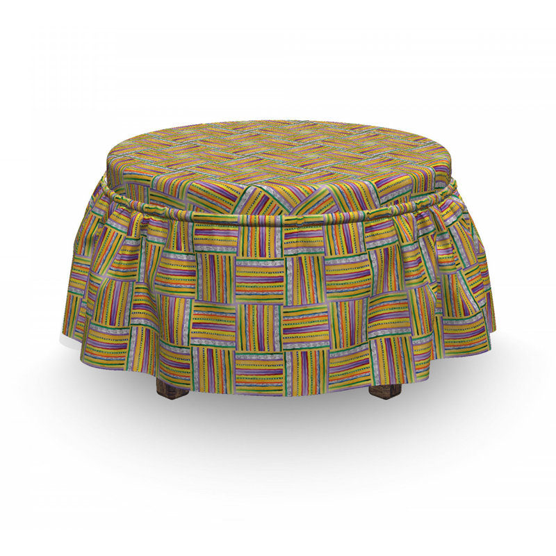 Housse pour repose-pieds motifs et rayures