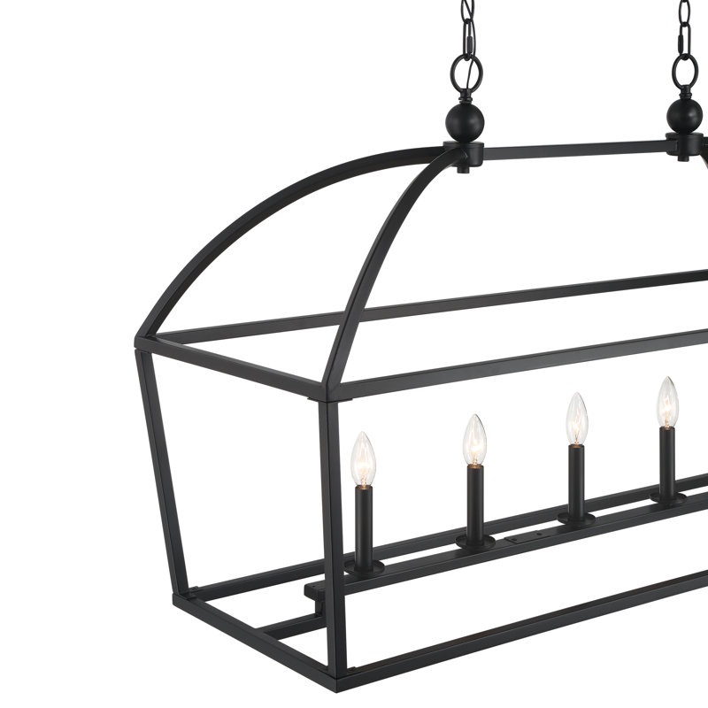 Lustre à intensité variable 5 lumières Alfreda, Matte Black